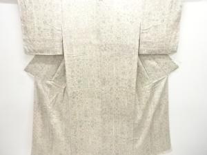 未使用品　縮緬地　花・人物更紗模様小紋着物